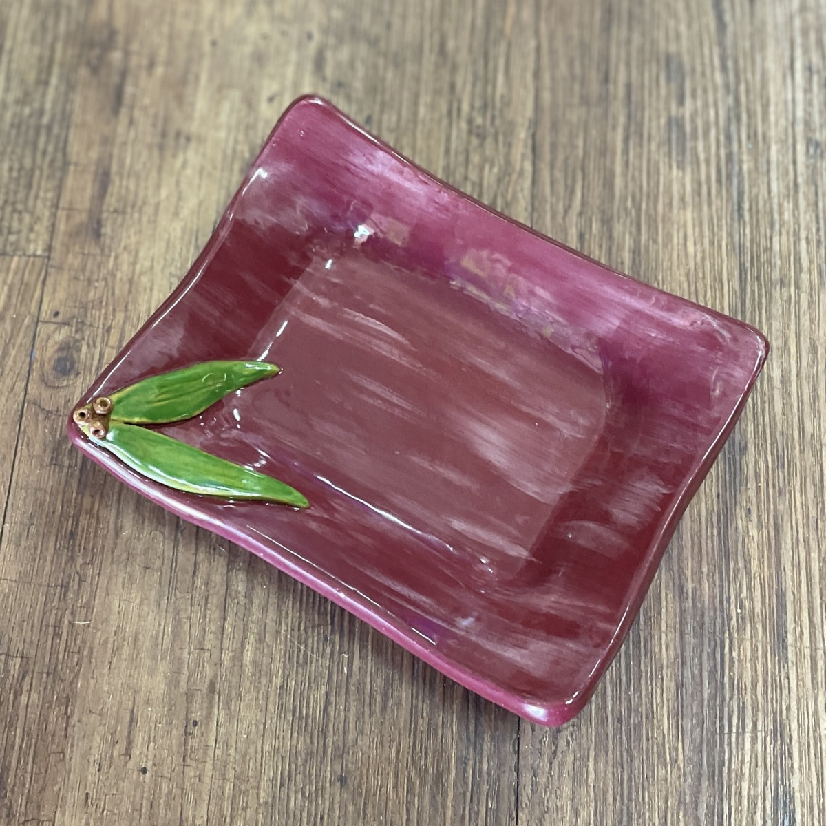 "RED WINE WITH GUM LEAVES" ~ Hand Built Pottery by Debbie Grant - Image 6