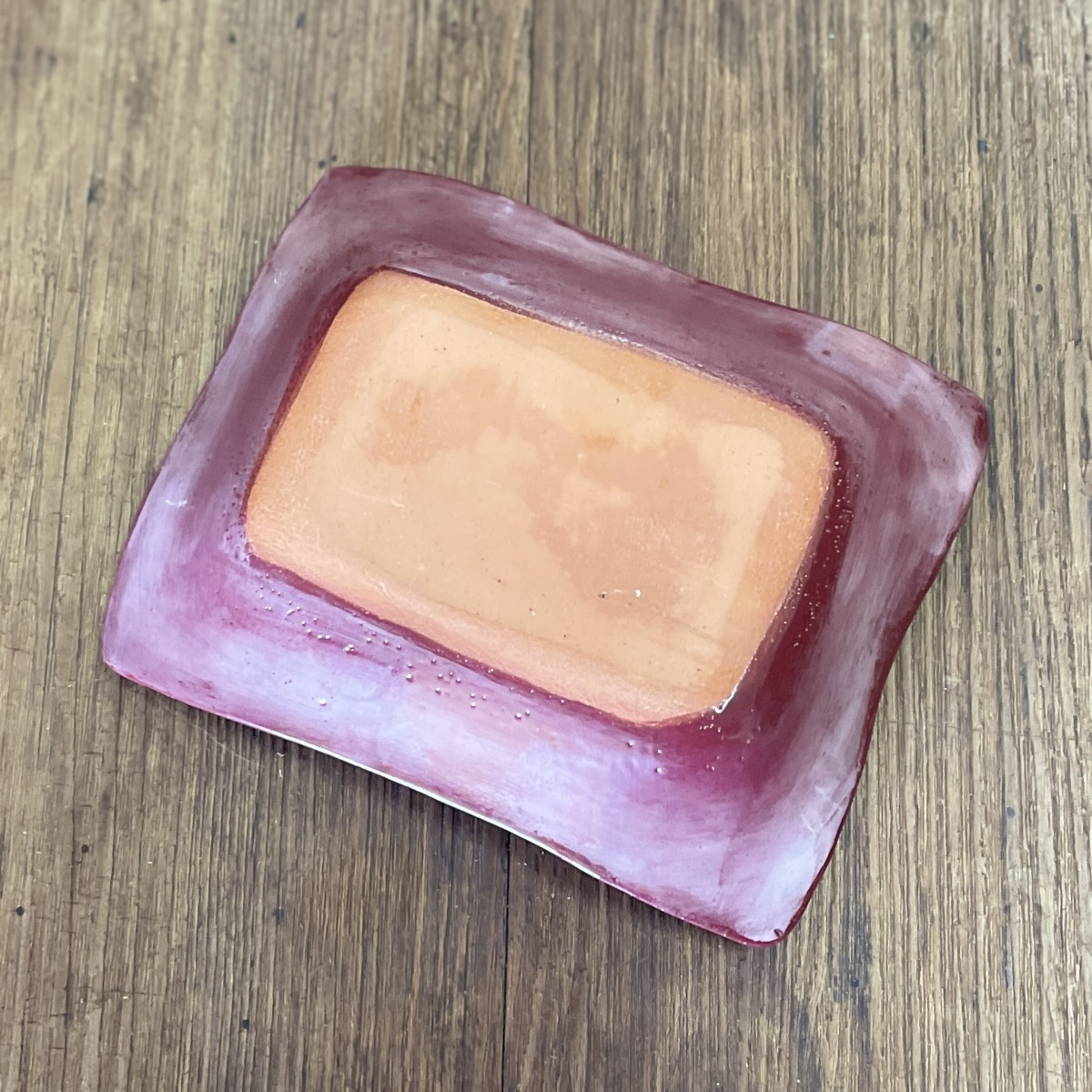"RED WINE WITH GUM LEAVES" ~ Hand Built Pottery by Debbie Grant - Image 4