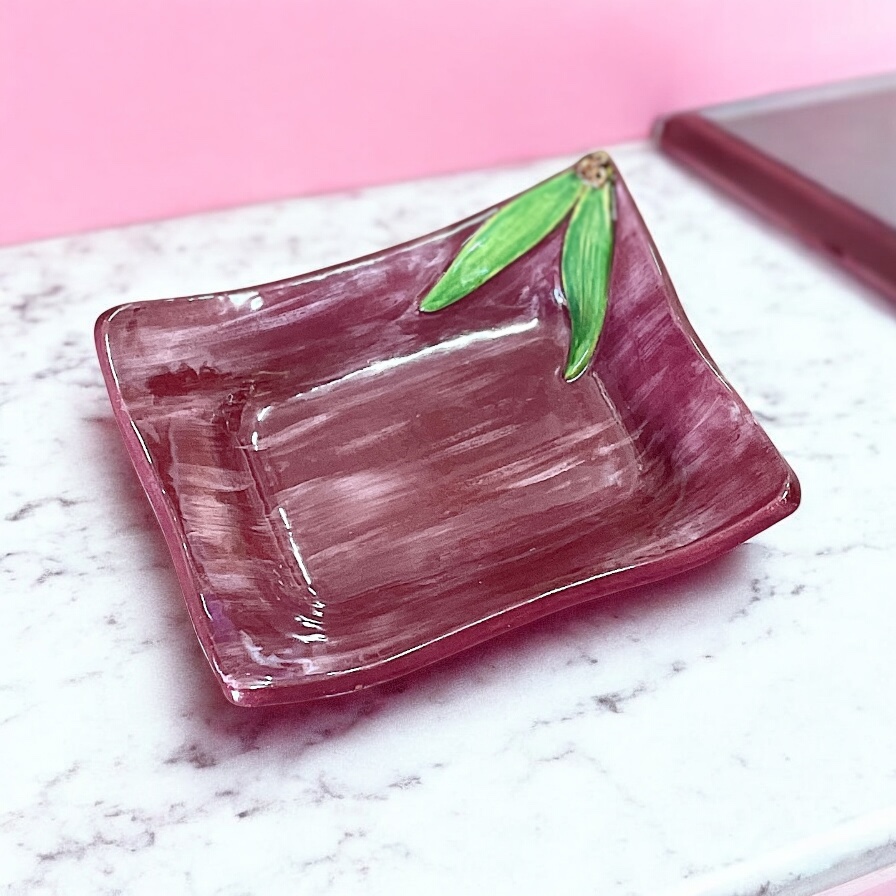 "RED WINE WITH GUM LEAVES" ~ Hand Built Pottery by Debbie Grant - Image 2
