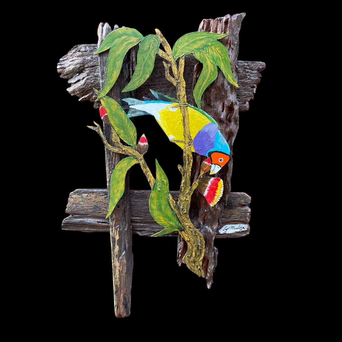 "GOULDIAN FINCH" ~ Original Acrylic Painting by Garry Mudge
