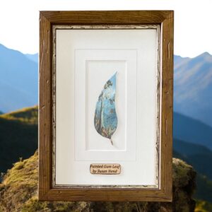 "BLUE MOUNTAINS" ~ Original Oil Painting on Gum Leaf by Sue Hend-Russell