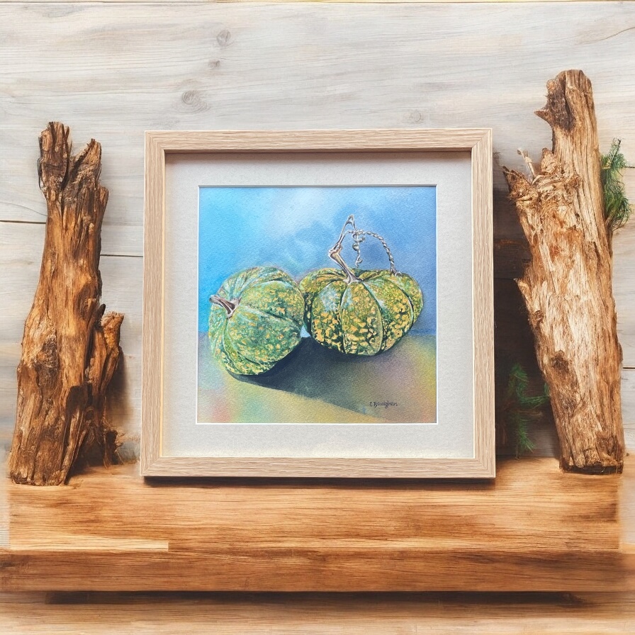 "PUMPKINS" ~ Original Watercolour Painting by Chris Boughen - Image 3