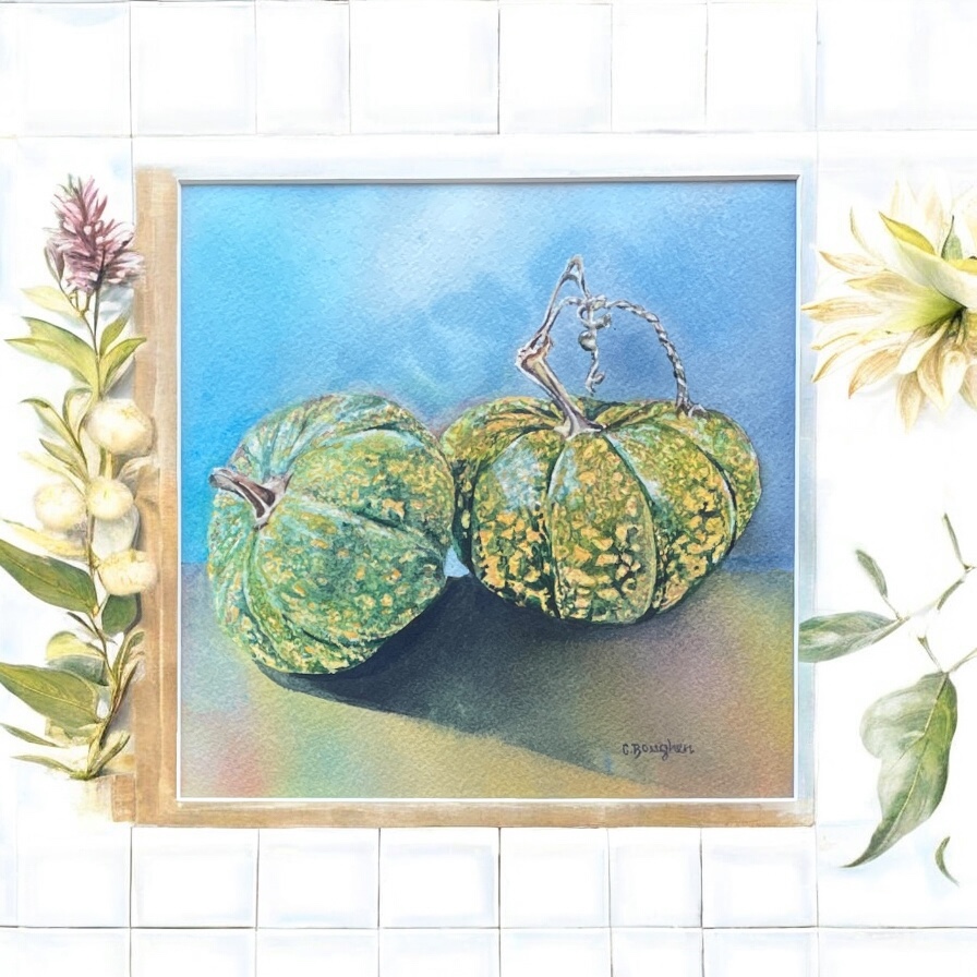 "PUMPKINS" ~ Original Watercolour Painting by Chris Boughen