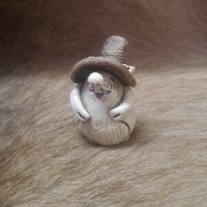 "WOMBAT IN HAT" Hand Built Miniature Pottery Sculpture - #95