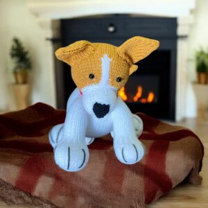 "TAN HEELER" ~ Hand Knitted Soft Toy by Lee Stewart