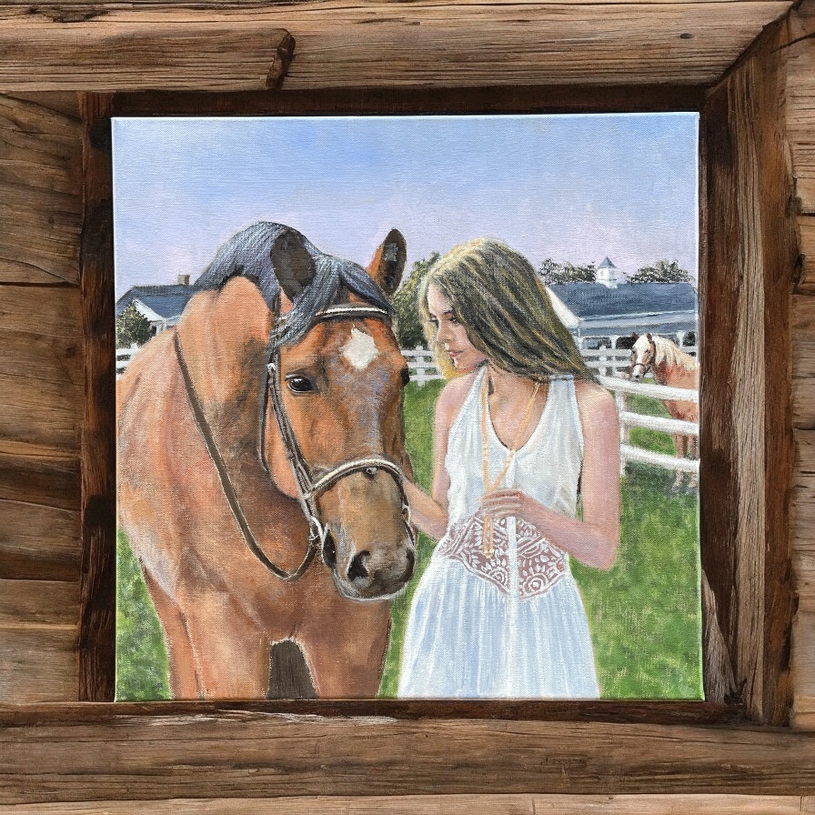 "THE GIRLS' CONFIDANTE" ~ Original Acrylic Painting