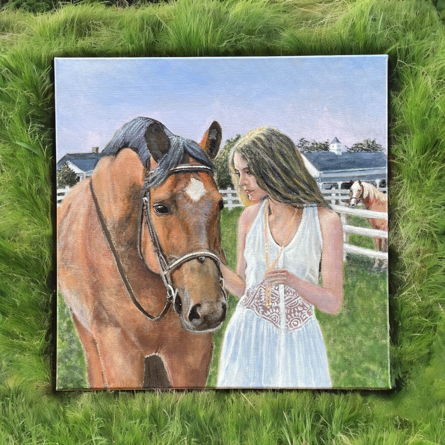 "THE GIRLS' CONFIDANTE" ~ Original Acrylic Painting - Image 3