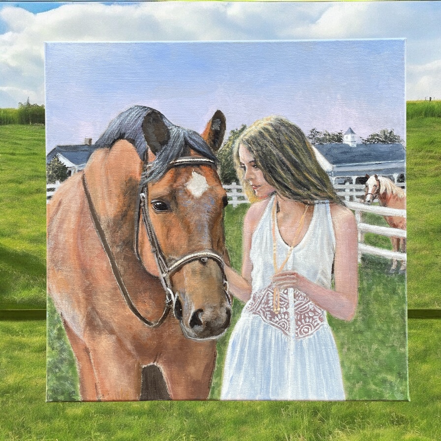 "THE GIRLS' CONFIDANTE" ~ Original Acrylic Painting - Image 2