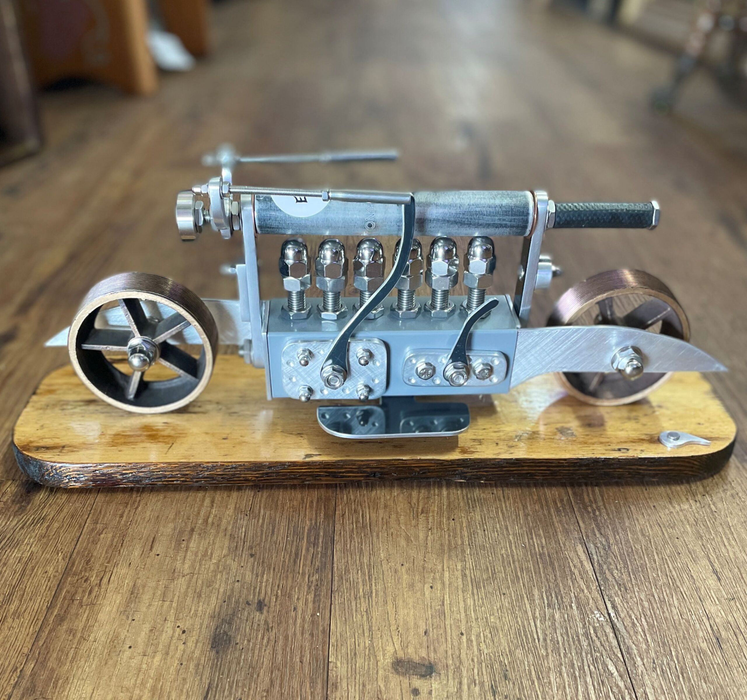 "CUSTOM CYCLE CAR" Metal & Timber Sculpture by Clayton James - Image 3