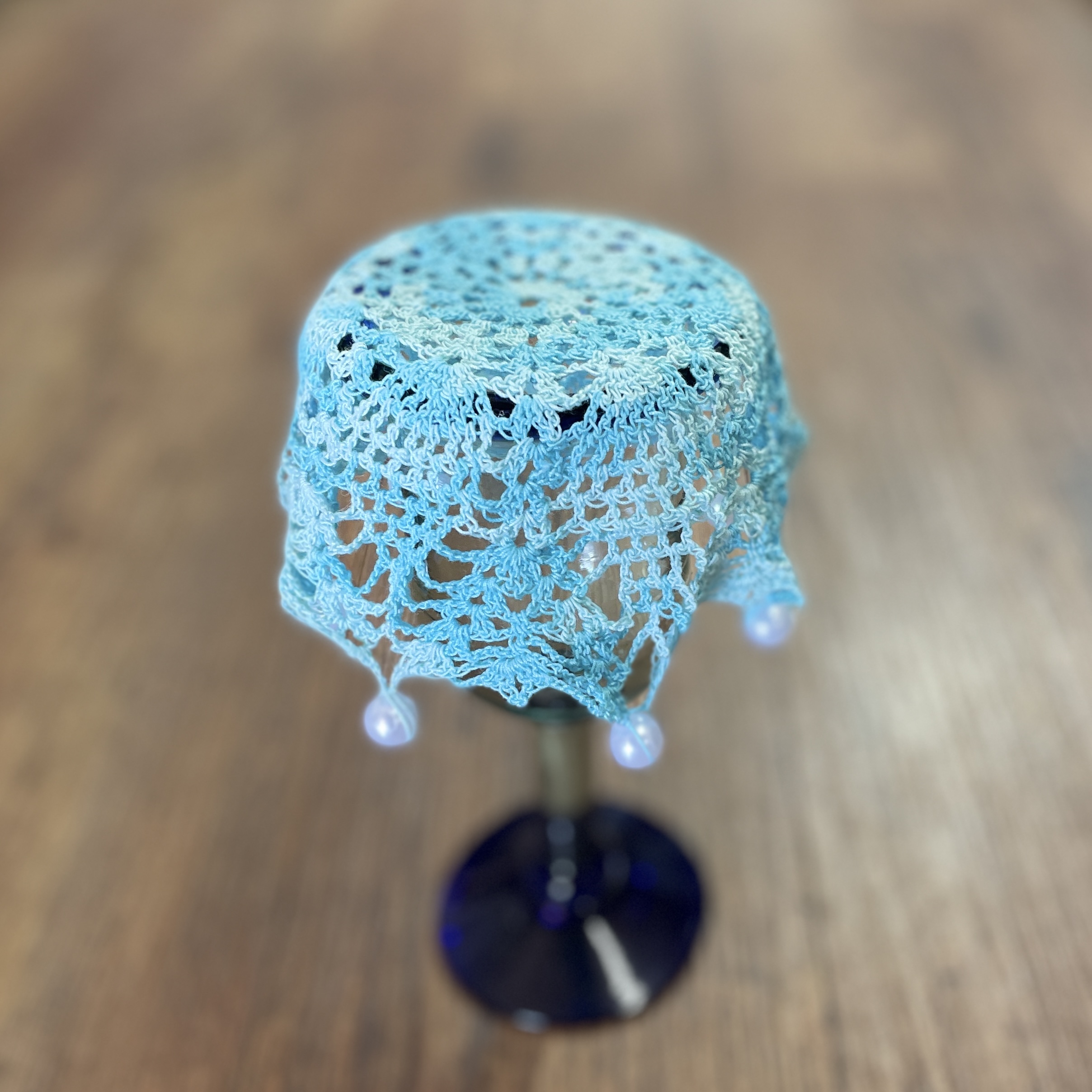 Hand Crocheted Wine Glass Cover - in a choice of 3 Colours - Image 4