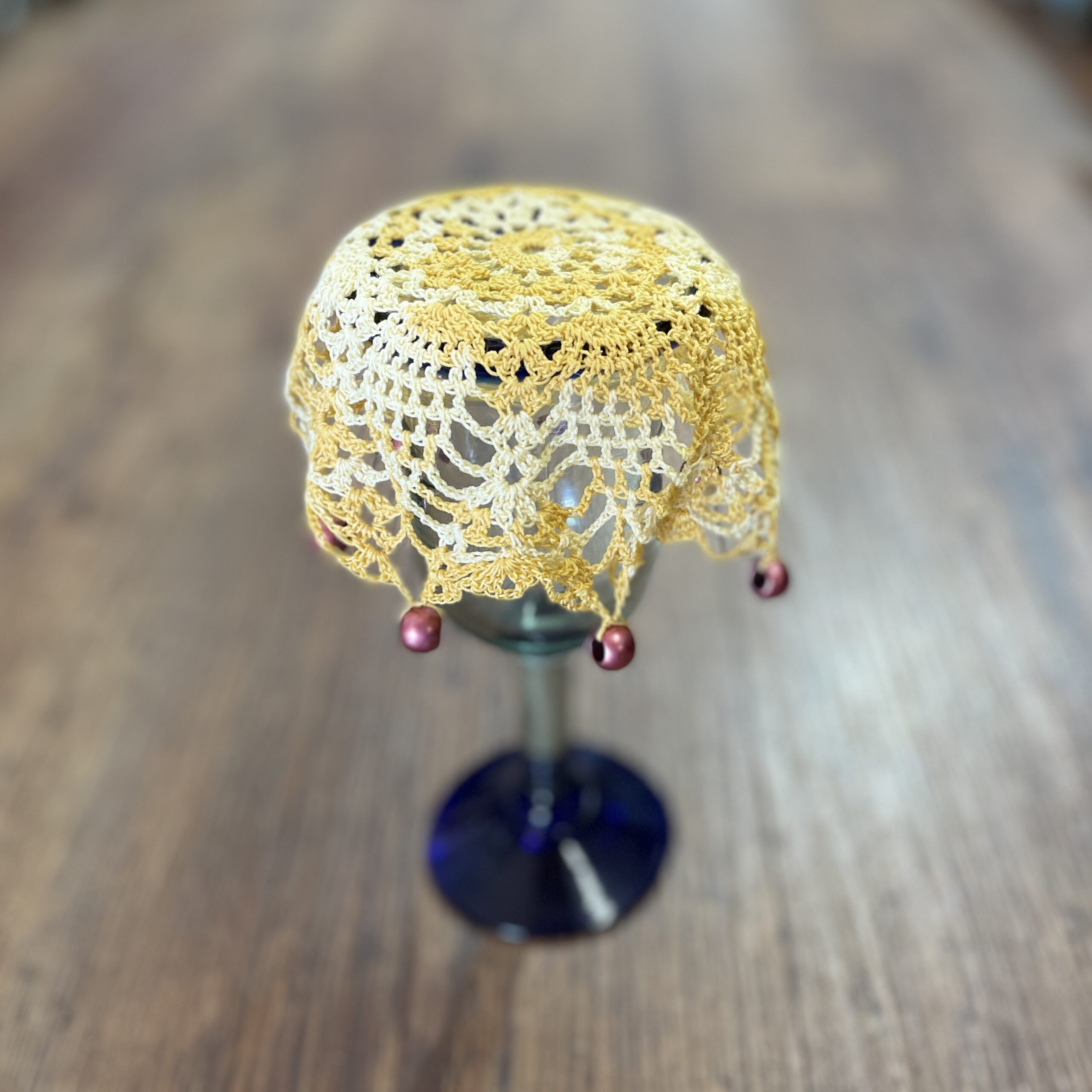 Hand Crocheted Wine Glass Cover - in a choice of 3 Colours - Image 5