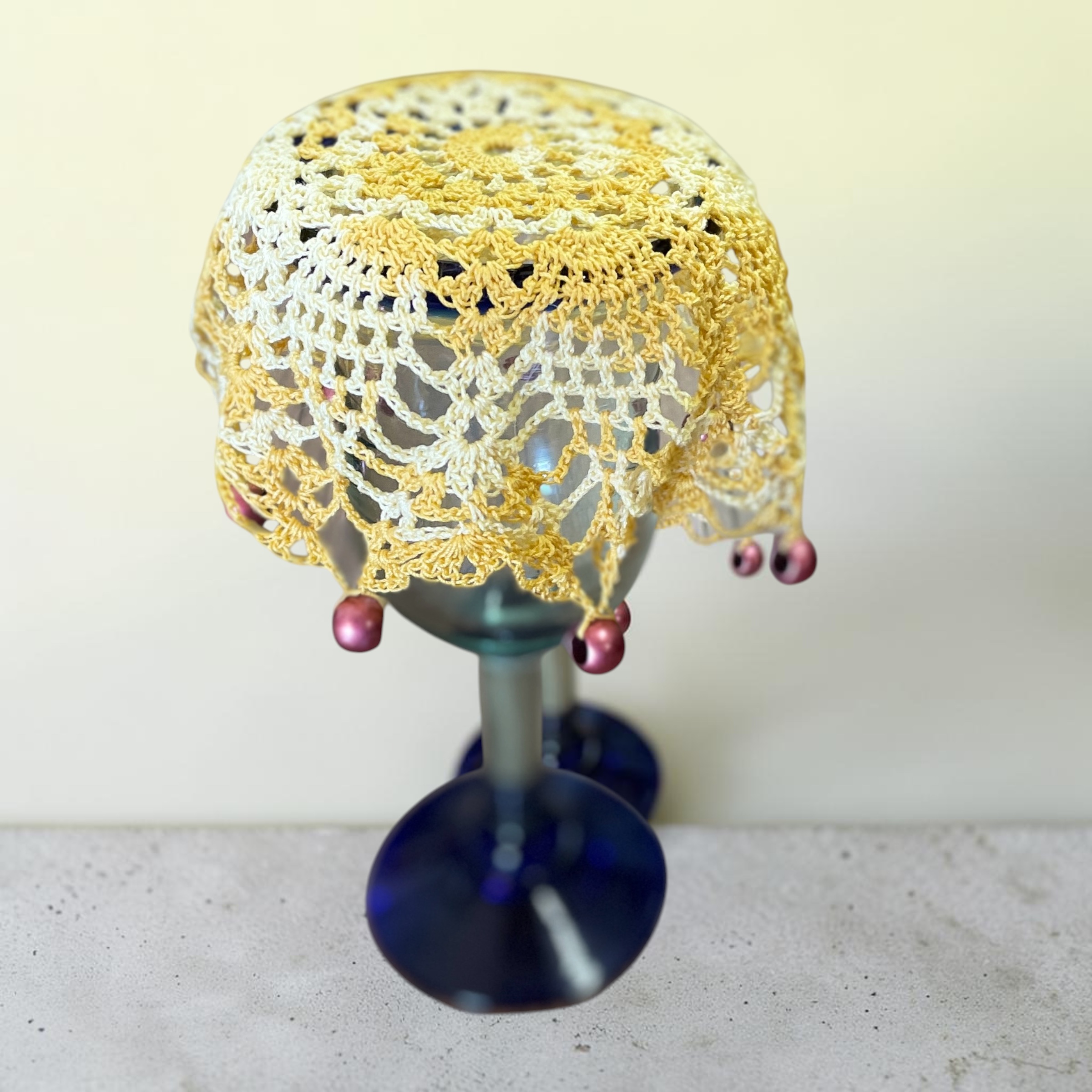 Hand Crocheted Wine Glass Cover - in a choice of 3 Colours - Image 6