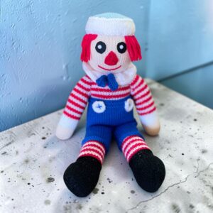 "RAGGEDY ANDY" ~ Hand Knitted Soft Toy by Lee Stewart