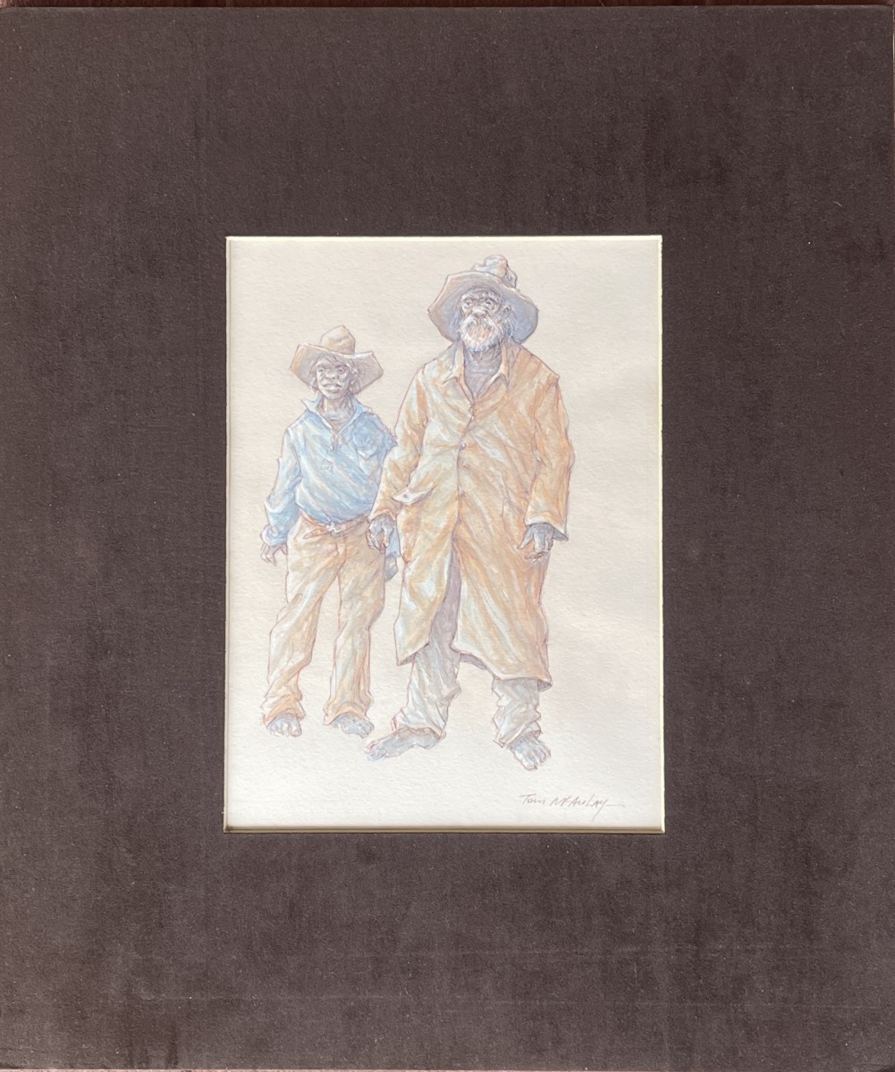 "GRANDSON IN TOW ~ Original Pen & Wash by Tom McAulay - Image 2