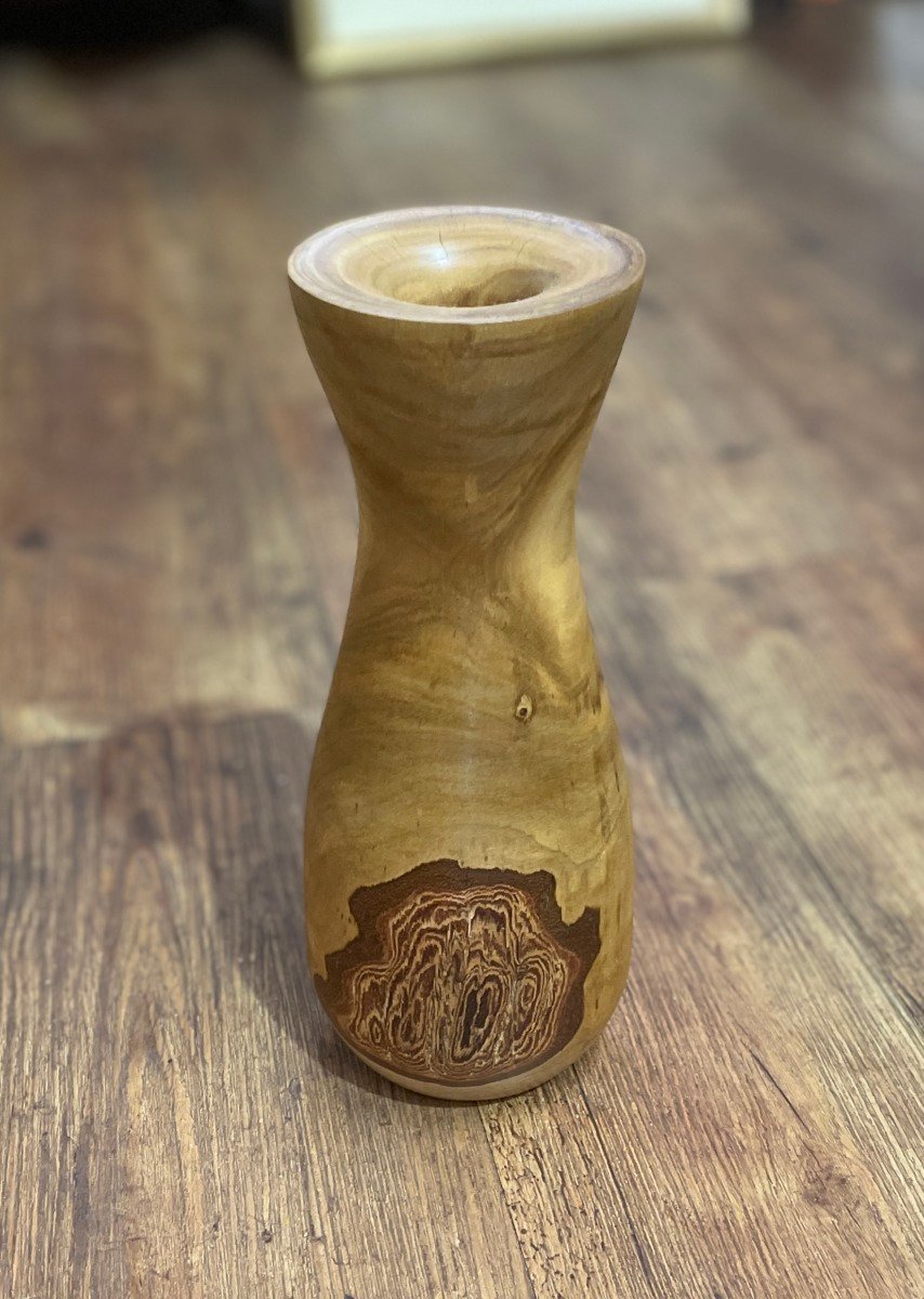 Solid Hand Turned Vase in Camphor Laurel - Image 4