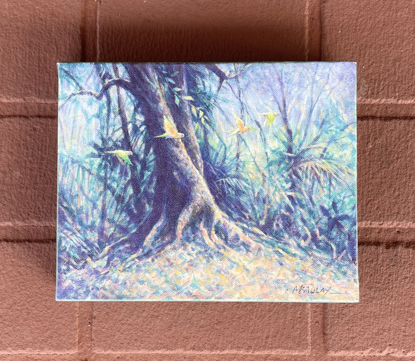 "PALMERSTON LORIKEETS" ~ Original Acrylic Painting by Tom McAulay