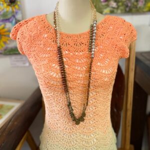 Necklace - Double Strand Bronze, Clear, Smoky & Metal Beads