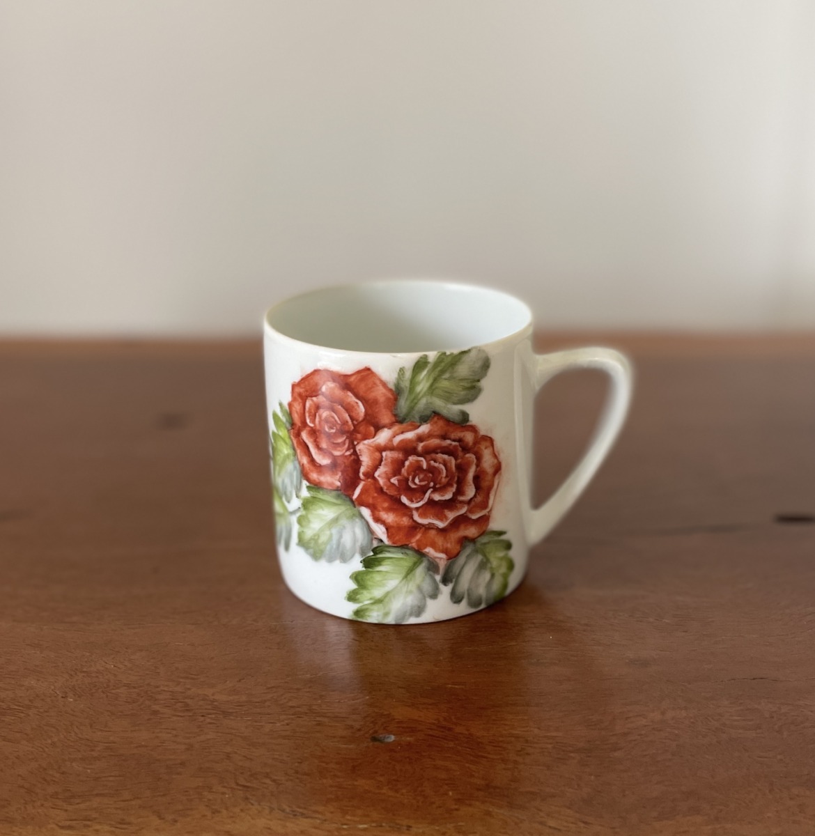 "SMALL CHINA MUG" ~ Hand Painted with Roses by Carol Blacklock