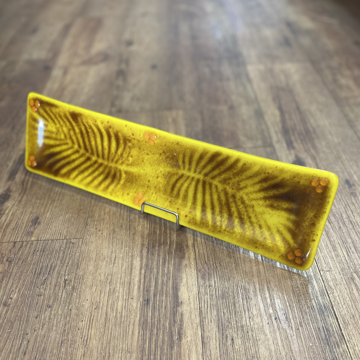 "FERN LEAVES" ~ Glass Sandwich Tray by Sylvia Free
