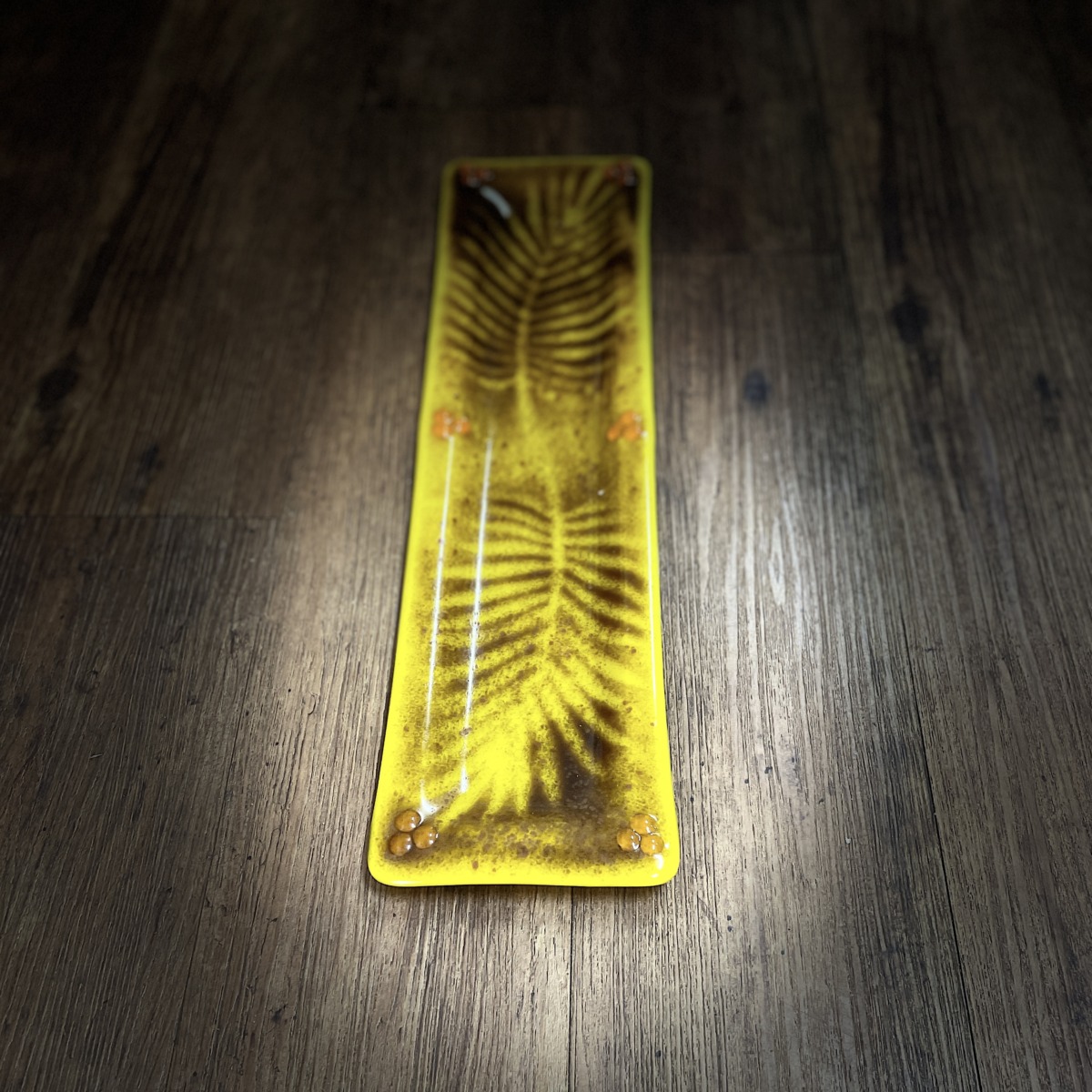 "FERN LEAVES" ~ Glass Sandwich Tray by Sylvia Free - Image 3