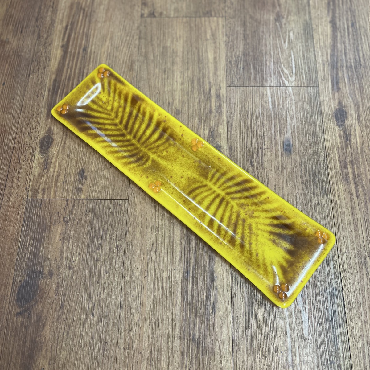 "FERN LEAVES" ~ Glass Sandwich Tray by Sylvia Free - Image 2