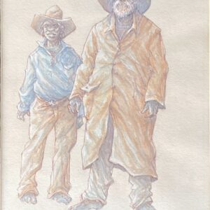 "GRANDSON IN TOW ~ Original Pen & Wash by Tom McAulay