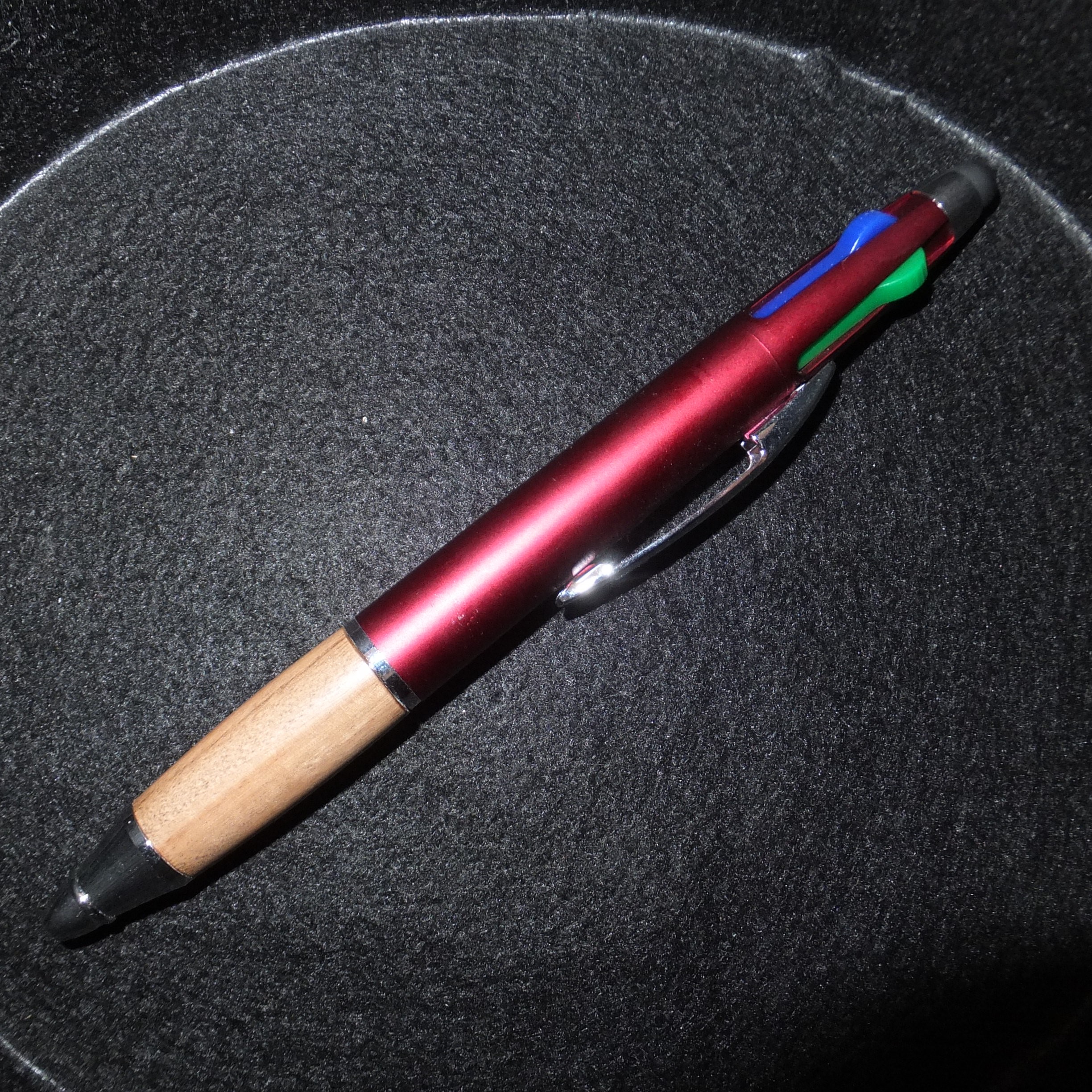 "FOUR COLOUR PEN" ~ Hand Crafted in Olive Timber by Stephen Youngberry