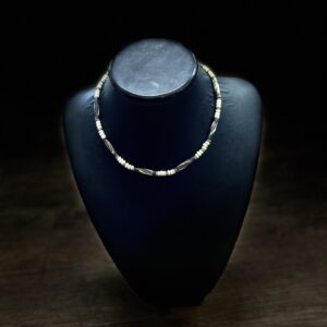 Necklace - Ivory & Brown & Ivory Carved Beads