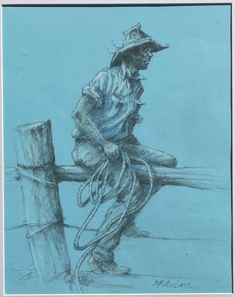 "RINGER ON THE RAILS - SUGARBAG STATION" ~ Original Charcoal & Pastel Painting by Tom McAulay - Image 2