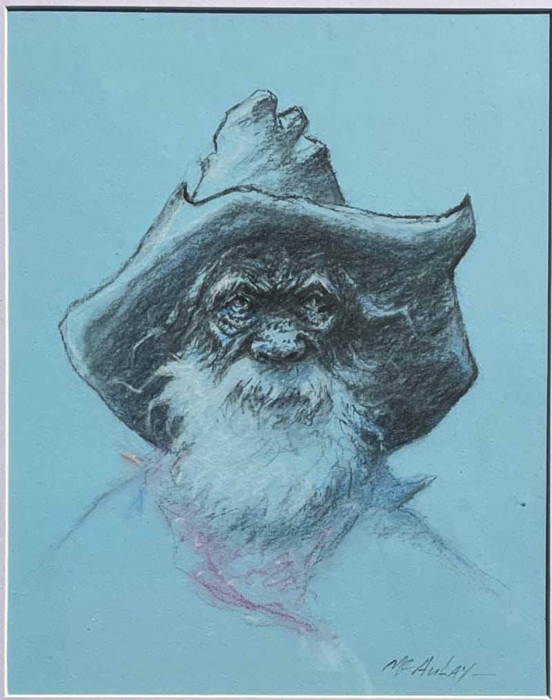 "TOBY, MUNGANA MAN" ~ Original Charcoal & Pastel Painting by Tom McAulay - Image 2