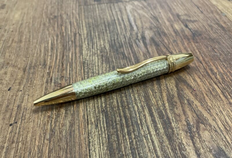 "GREEN ACRYLIC & SNAKE-SKIN PEN" ~ Hand crafted by Stephen Youngberry