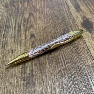 "RED ACRYLIC & SNAKESKIN PEN" ~ Hand crafted by Stephen Youngberry