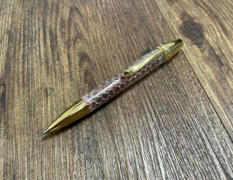 "RED ACRYLIC & SNAKESKIN PEN" ~ Hand crafted by Stephen Youngberry - Image 2
