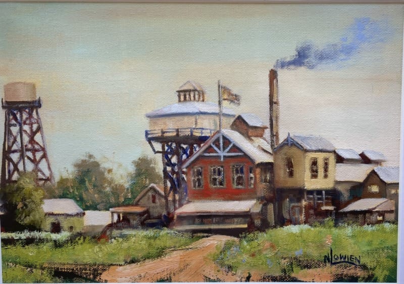 "FACTORY DAYS" ~ Original Oil Painting by Noela Lowien