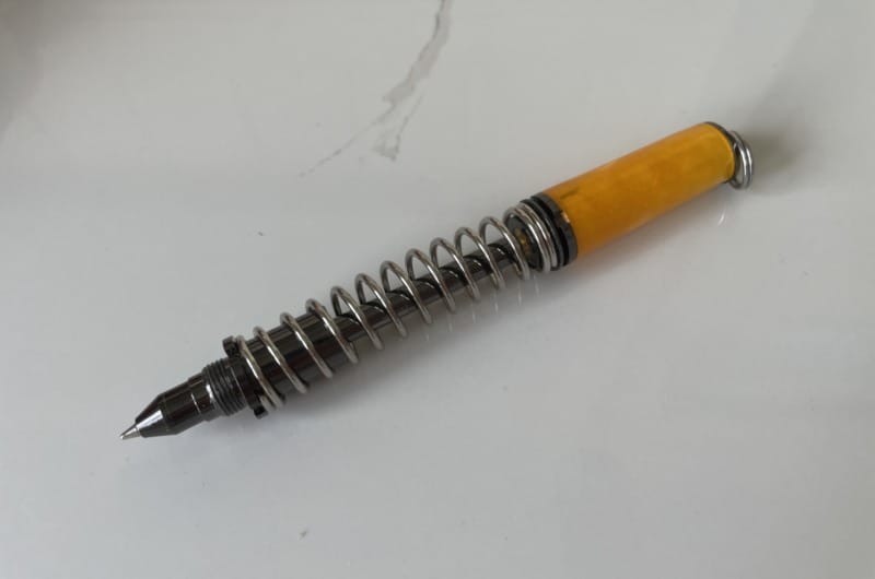 "YELLOW ACRYLIC SPRING PEN" ~ Hand Crafted by Stephen Youngberry - Image 3