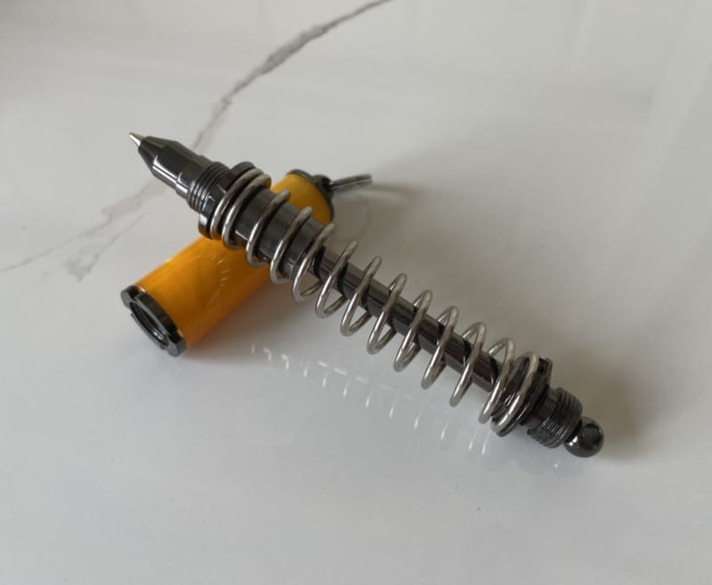 "YELLOW ACRYLIC SPRING PEN" ~ Hand Crafted by Stephen Youngberry - Image 4