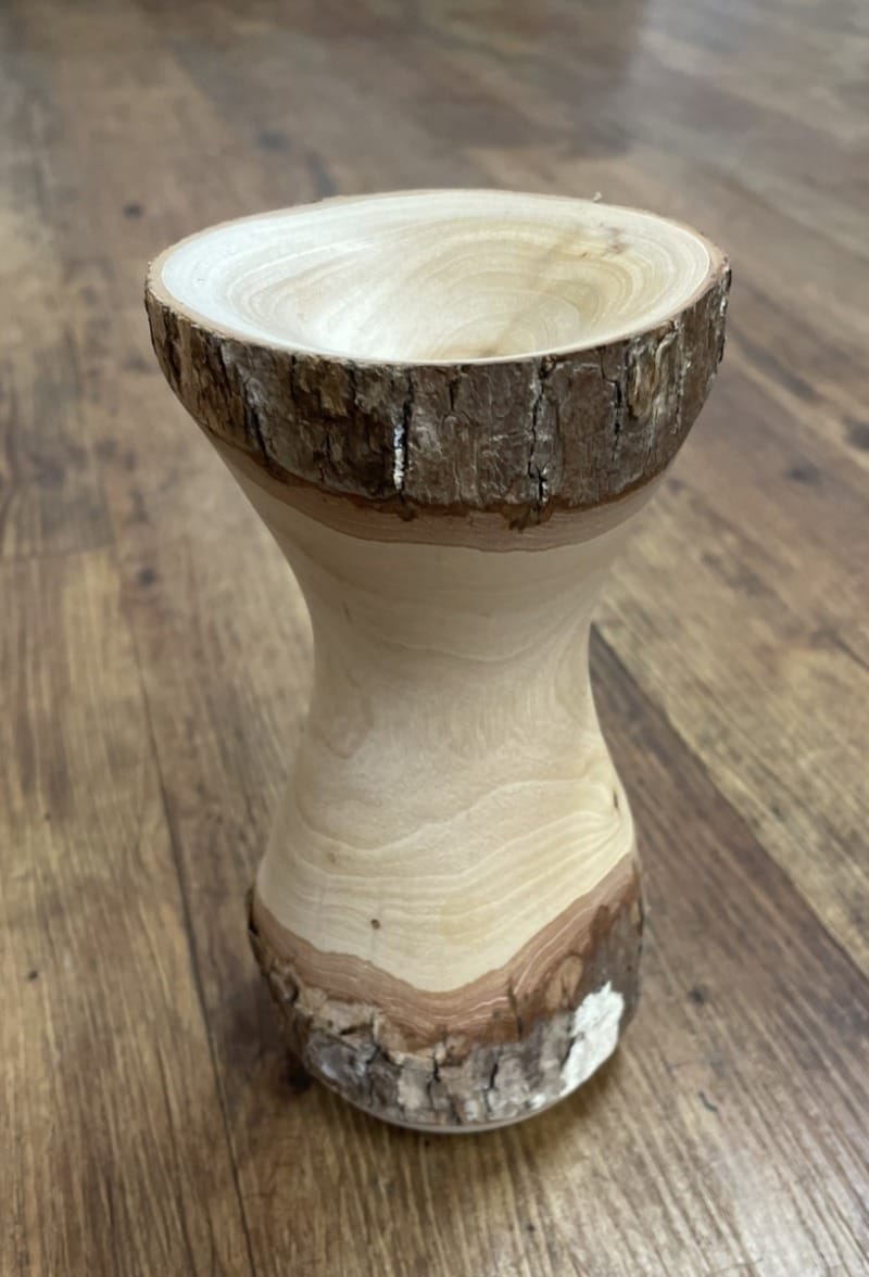 Hand Turned Vase in Camphor Laurel with Live Edge