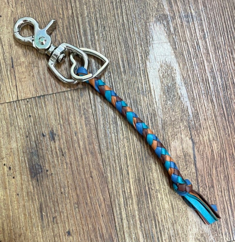 "PLAITED LEATHER KEYRING" ~ Multi Coloured by Wanita Stanley - Image 2