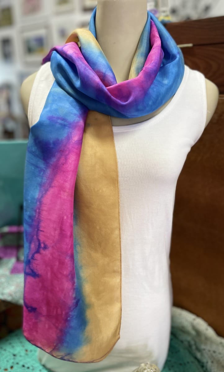 "PURE SILK SCARF - DESERT SUNSET" ~ Hand painted by Anne Grant