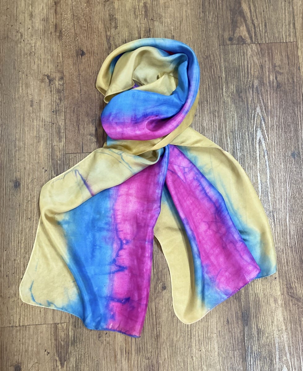 "PURE SILK SCARF - DESERT SUNSET" ~ Hand painted by Anne Grant - Image 2