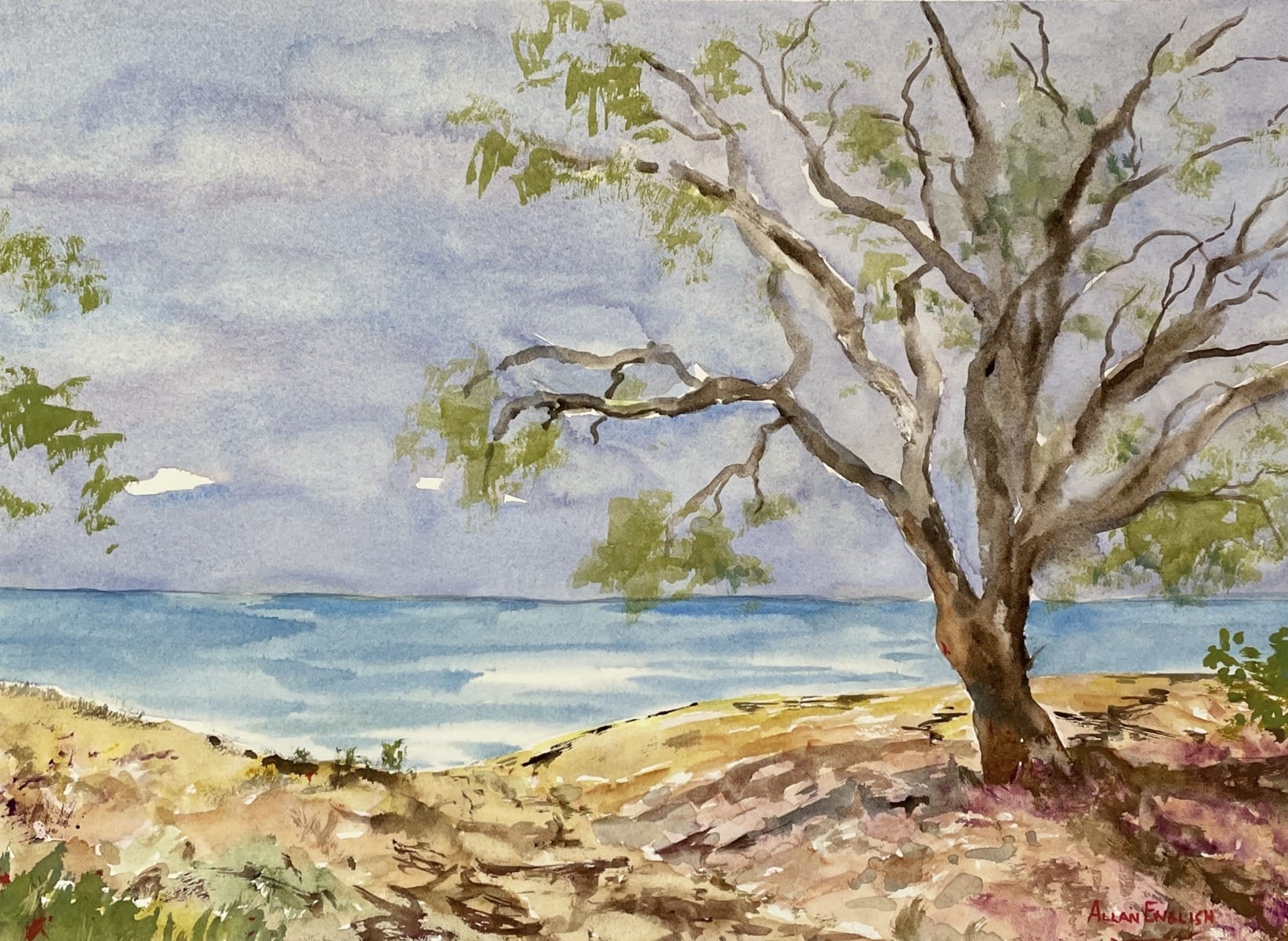 "WOODGATE BEACH" ~ Original Watercolour Painting by Allan English