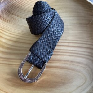 "PLAITED LEATHER BELT" ~ in Dark Brown by Wanita Stanley
