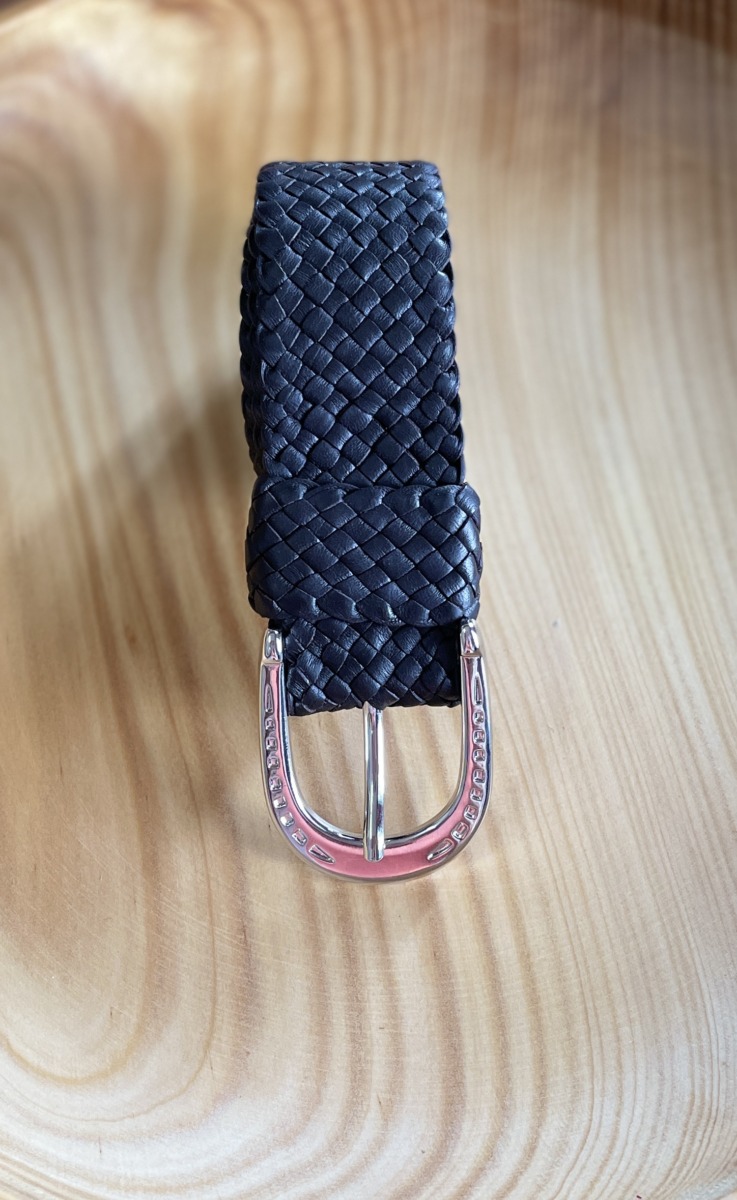 "PLAITED LEATHER BELT" ~ in Dark Brown by Wanita Stanley - Image 2