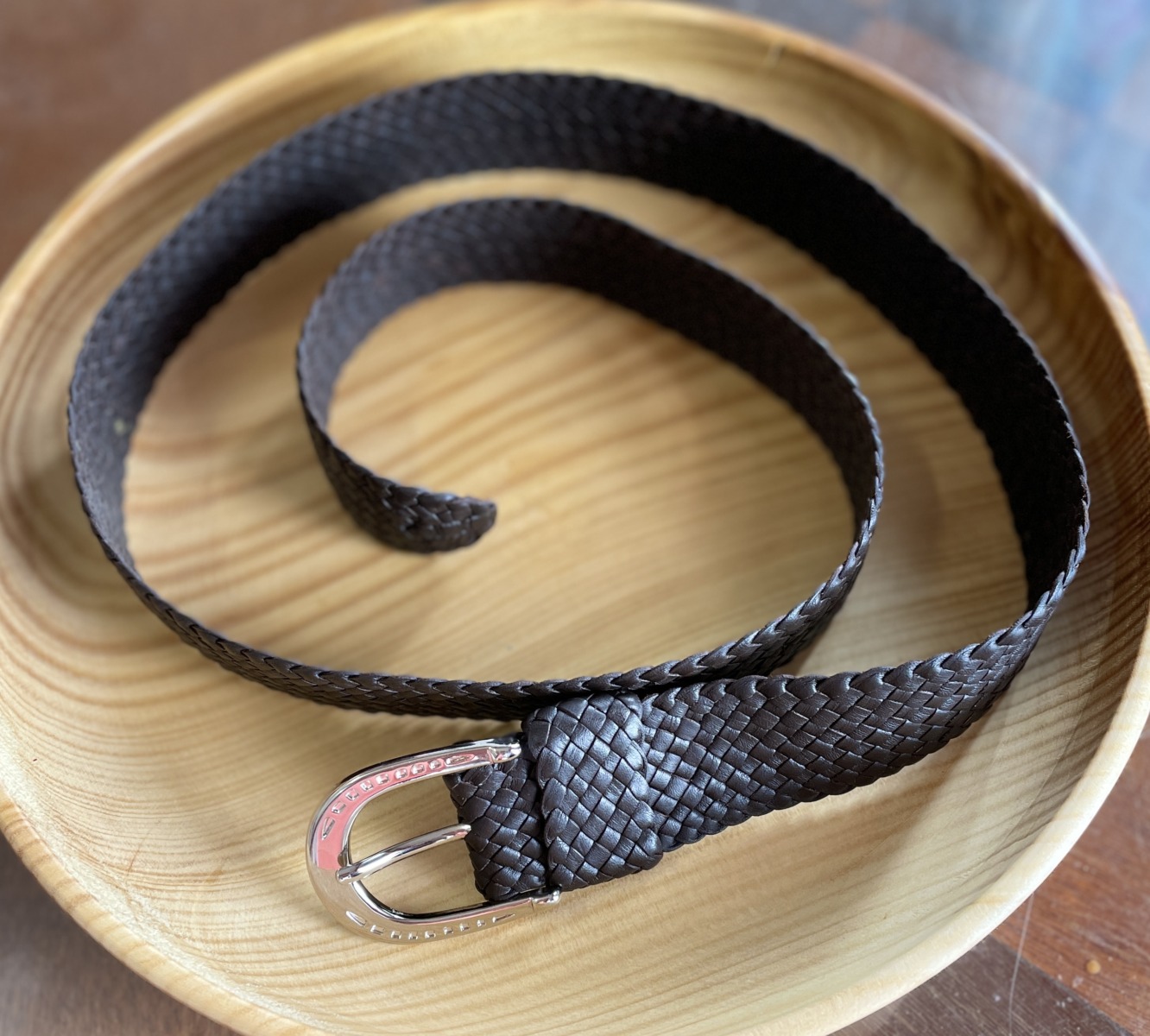 "PLAITED LEATHER BELT" ~ in Dark Brown by Wanita Stanley - Image 4