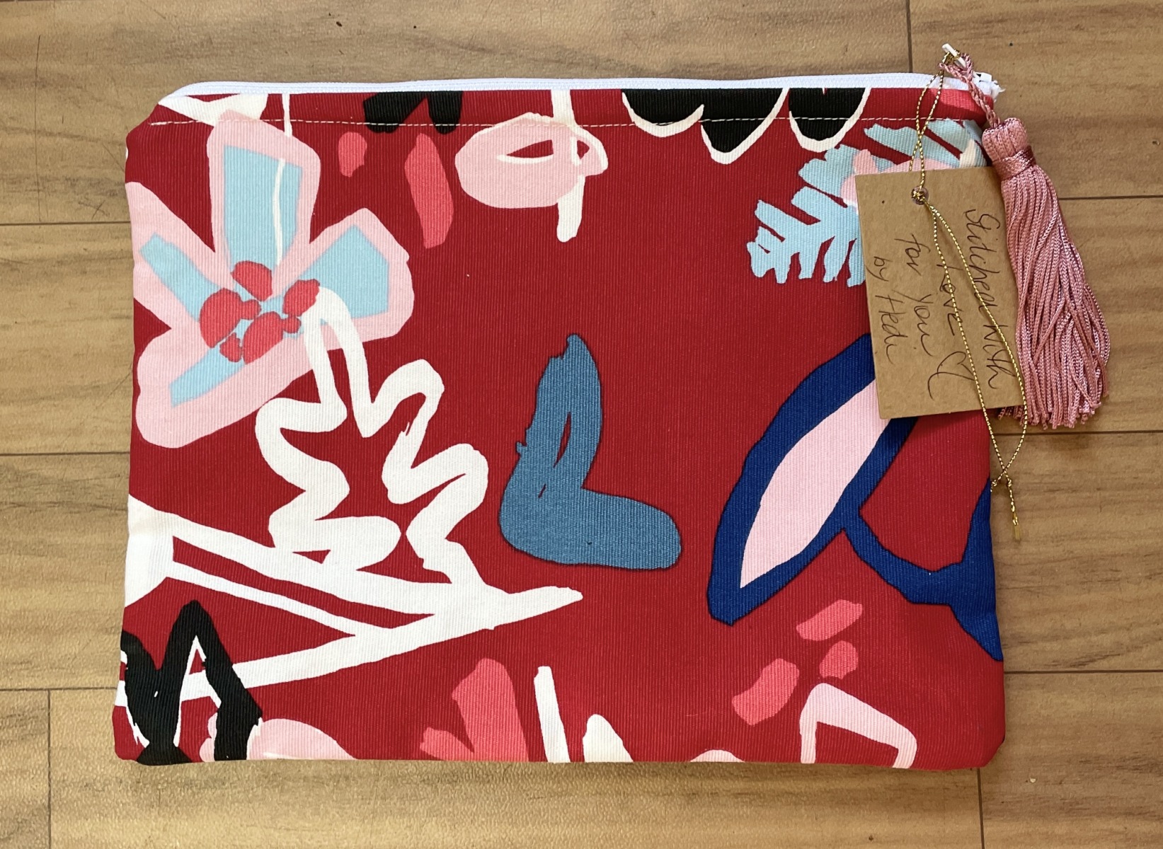 "MULTI-USE FABRIC ZIP POUCH" ~ Floral by Hedi English