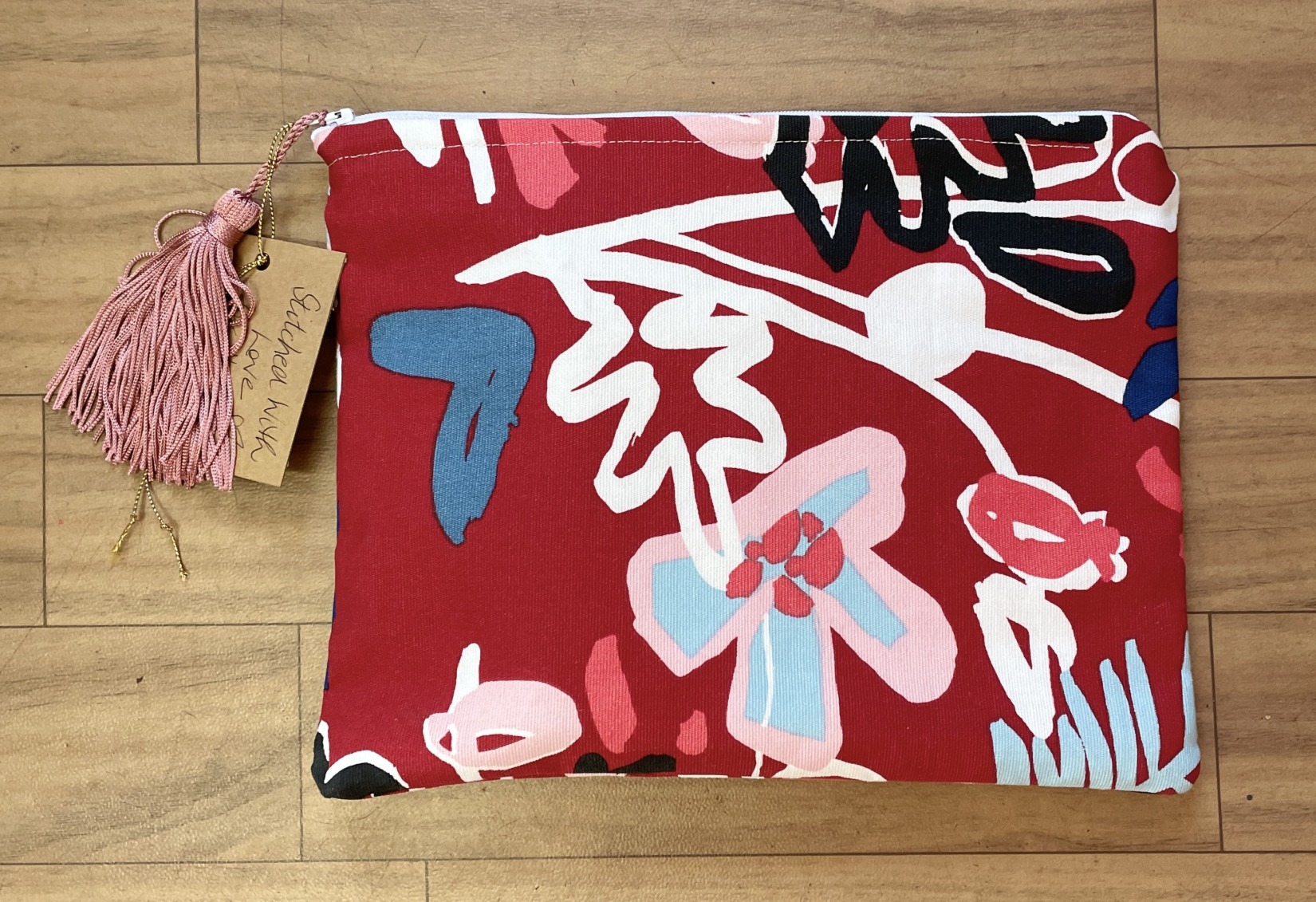 "MULTI-USE FABRIC ZIP POUCH" ~ Floral by Hedi English - Image 2