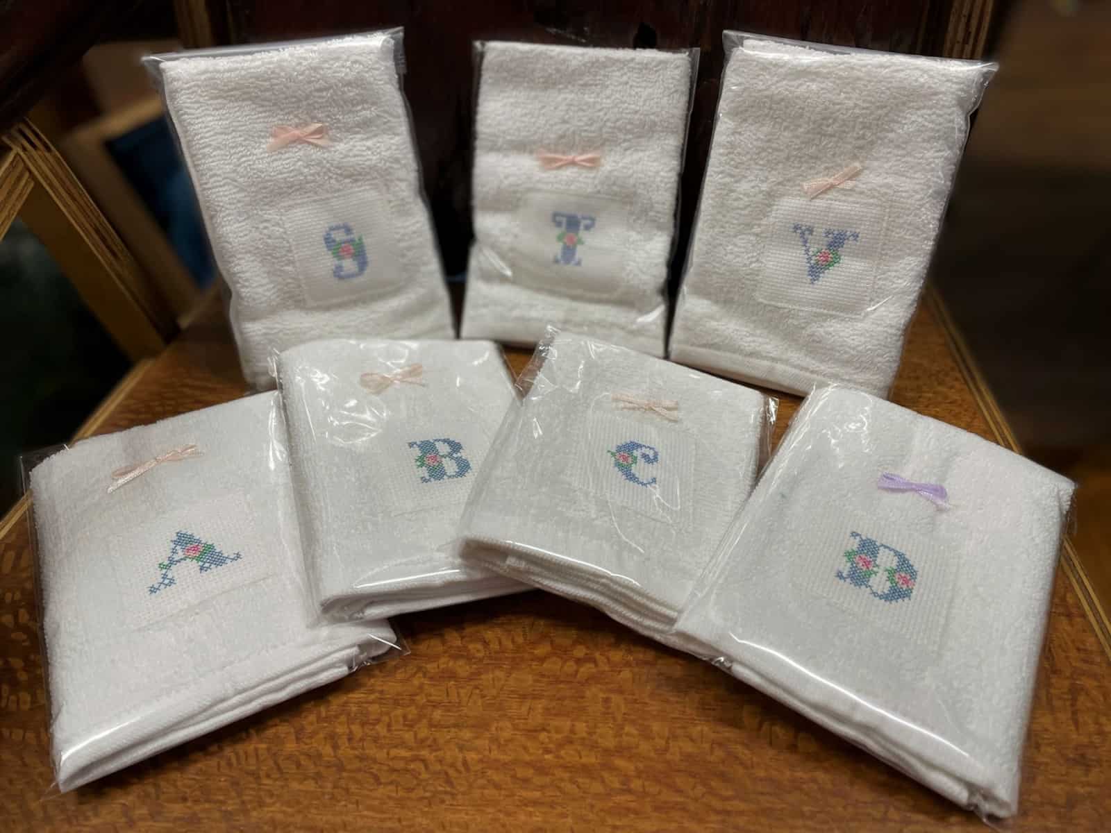 "FACE WASHER" ~ with Cross Stitch Initials by Kath Kingston - Image 2