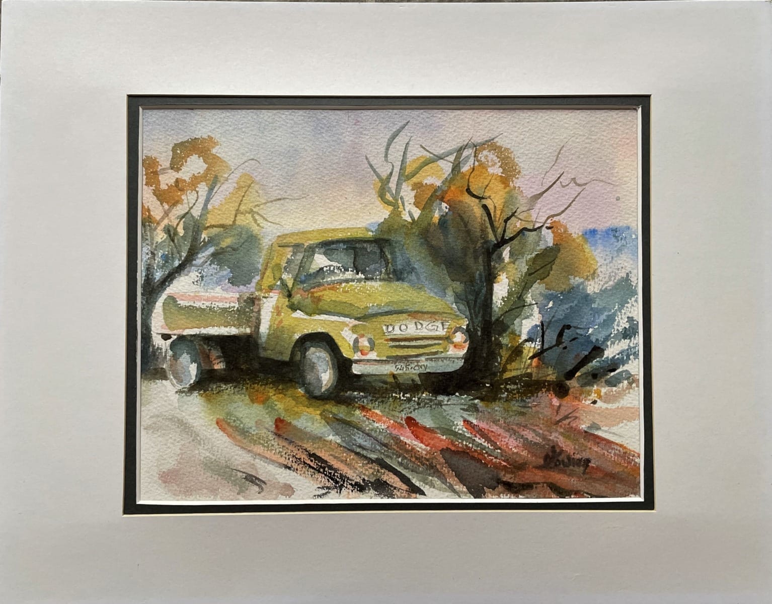 "GREEN DODGE 11" ~ Original Watercolour Painting by Noela Lowien - Image 2