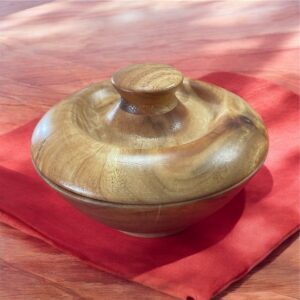 Hand Turned Camphor Laurel Pot with Lid