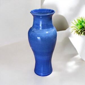 "TALL ROYAL BLUE VASE" ~ Wheel Thrown Pottery by Julie Buckworth